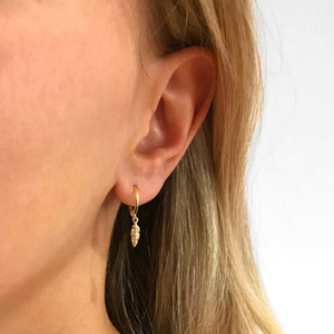 Pendientes de Plata de Ley S925 ROXI con Colgante de Pluma, Pendientes de Aro de Oro de 18K - Product Image 3