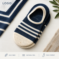 Marineblaue Creme-Bambus-Socken mit Fasertextur, Natürlicher Sitz, Transparenz, Pflegeanleitung, Verstärkte Stresszonen, Chargenkontrolle