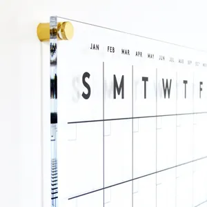 custom 18x24 inch ali baba fridge acrylic transparent record calendar with acrylic stand acrylic refrigerator calendar board