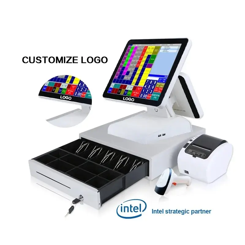 15.6 inch Windows7 True Flat Touch Screen All In One Cash Register/POS Terminal/POS System