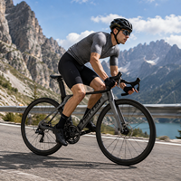 Nouveau vélo de course sur route en carbone, 2x12 vitesses, frein à disque hydraulique, roues en alliage 700C 38 mm, guidon en carbone, câblage interne, T47, 7 tailles