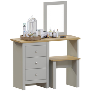 Factory Direct <b>Dressing</b> <b>Table</b> <b>with</b> 3 Drawers and Stool, Makeup Mirror Vanity Set for Bedroom - Product Image 1