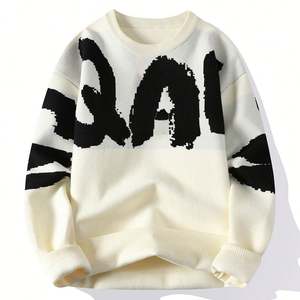 Custom Logo OEM & ODM Men Sweater <b>Pullover</b> Jacquard Pattern Knitted Top Winter Crew Neck <b>Jumper</b> Men Knitwear Custom Knit Sweater - Product Image 1