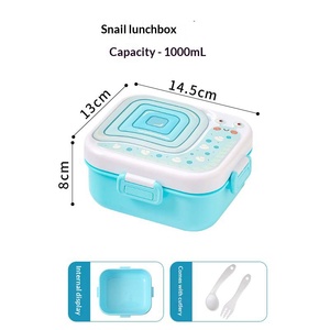 Boîte à lunch pour enfant en forme de carton adorable avec cuillère et fourchette, boîte bento en PP avec fermeture, conteneur alimentaire pour fruits et collations - Product Image 5