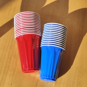 Gobelets de fête rouges certifiés BRC BSCI, gobelets jetables de 16 oz, plastique écologique pour supermarché - Product Image 3