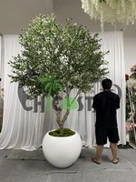 Olivier Artificiel de 280 cm (9 Pieds) en Pot Rond pour Intérieur Maison, Hôtel, Restaurant, Café et Hôtellerie