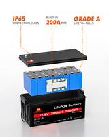 Batterie lithium-ion 12V 100Ah/200Ah/300Ah LiFePO4 6000 cycles charge maximale 16 cellules stockage d'énergie solaire domestique alimentation de secours