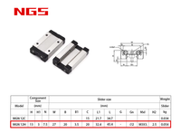 Rail de guidage linéaire 400 mm en acier à roulement noir, blocs MGN12 pour imprimante 3D et machine CNC (type H)