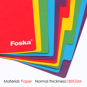 Foska màu sắc tươi sáng 11 lỗ lá lỏng lẻo Kích thước A4 180gsm độ dày chỉ số giấy Tab chia thư mục tập tin để lưu trữ tài liệu - Product Image 2