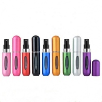 Atomiseur de parfum portable vide de 5 ml et 8 ml, mini flacon de parfum rechargeable pour voyage, flacon de pulvérisation d'huile de parfum en aluminium rechargeable