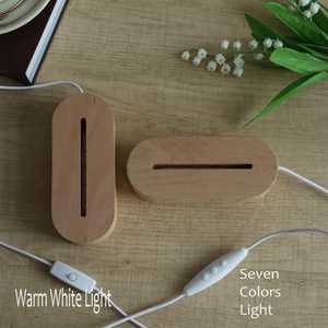 Morden Children's Natural Decorative Light Base Eco-friendly Materials LED Wooden <b>Lamp</b> Luminous Acrylic DIY RGB Colors - Product Image 1