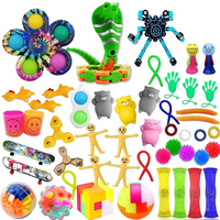 Lot de 24 jouets anti-stress en plastique pour fêtes, comprenant des slime à chaîne, des cubes magiques et des balles en forme de raisin, pour les 3 ans et plus