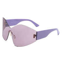 S2126 Lunettes de soleil Y2K tendance 2025 pour hommes et femmes, monture large, verre monobloc, lunettes de soleil futuristes style millénaire