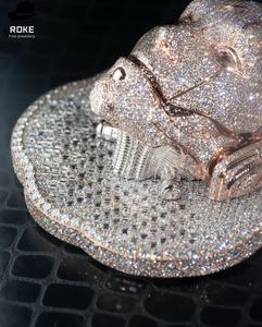 Colgante de Diamante de Laboratorio Personalizado, Oro de 9K-18K, Joyería Hip Hop con Certificado de Autenticidad, Corte Brillante Redondo - Product Image 2