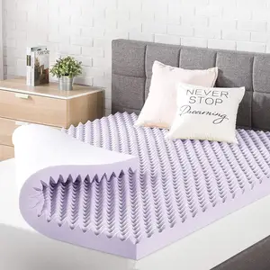 High Density Lavender Foam Egg-Shaped Comfort Sponge Foam Bed Topper Luxury Cooling Gel Memory Foam Mattress Topper Pad In A Box