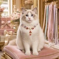 Collier pour chat avec pierres brillantes, accessoire de luxe pour animaux de compagnie, collier à perles de cristal pour chat, convient à tous les chats, taille réglable