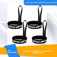 Gants de sport en nylon noirs avec bande auto-agrippante, sangle élastique, attache pour détection de pointeau, longueur poignet, pour le ski, le snowboard et les activités de plein air