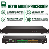 Processeur audio DQINFOS 16x16 ADI DSP avec AFC AEC AGC ANC AM RS232, matrice de commutation complète pour l'audio de scène