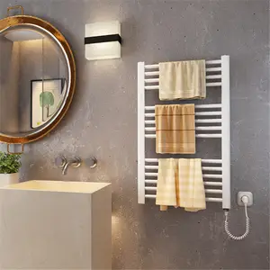 Avonflow Professional Powder Coating White Towel Rack Wall Mounted Bathroom Electric Towel Warmer