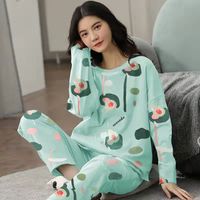 Ventes d'usine – Nouveaux pyjamas amples pour femmes, collection printemps-automne, tenue d'intérieur à manches longues, ensemble simple et décontracté, avec fonction thermique, grandes tailles