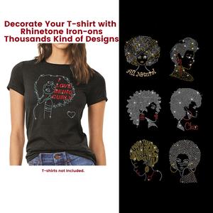 Design personnalisé en strass pour filles afro, transfert thermique pour t-shirts - Product Image 6