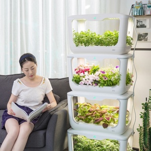 Système de culture hydroponique verticale automatique pour légumes à domicile avec réservoir d'eau et pots en forme de tour - Product Image 3