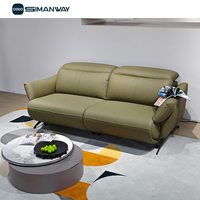 Canapé sectionnel électrique intelligent en cuir véritable moderne 2 places pour home cinéma, idéal pour l'ameublement domestique (vente en gros)