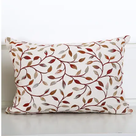 Leaf Jacquard Throw Pillow sofa Cushion cover