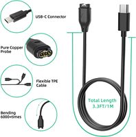 Chargeur de montre connectée avec port USB, conducteur en alliage d'aluminium pour Garmin Fenix/Approach/Quatix/Sapphire, support de charge avec câble