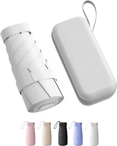 <strong>Mini</strong> Folding Portable Sun &amp; Rain UV protection Compact Lightweight Flat Pocket <strong>Umbrella</strong> with Case, <strong>mini</strong> travel <strong>umbrella</strong> for girl