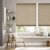 Persianas romanas eléctricas de diseño moderno, cortinas enrollables de tela fáciles de instalar, cortinas romanas