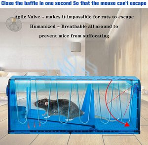 Caja de ratón viva de Venta caliente sin fabricantes de <span class=keywords><strong>veneno</strong></span> trampa de ratón de jaula de plástico humana para interiores - Product Image 6