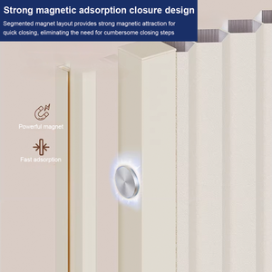 Paroi <span class=keywords><strong>de</strong></span> <span class=keywords><strong>douche</strong></span> pliante <span class=keywords><strong>sans</strong></span> rail, magnétique, invisible, en tissu robuste, style minimaliste pour séparation sec/humide - Product Image 5