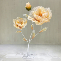 Riesige Seidenblumen Lebendige Neue Stilrichtung Handgefertigte Automatisch Öffnende und Schließende Blumen für Hochzeit, Muttertag, Party, Bühnendekoration mit Beleuchtung