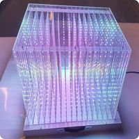 Vitrine d'affichage 3D LED RGB XQD, Cube lumineux 3D multicolore pour hall d'hôtel, zone spa, complexe aquatique, terrasse, place publique, atrium