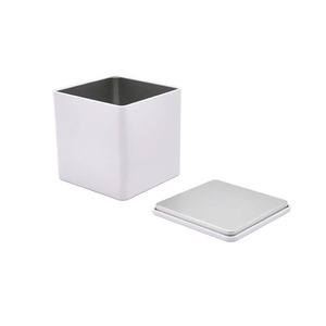 Jinko Square Black White Gold Tinplate <b>Metal</b> Box 85x85x85mm Tea Soap Container with Custom Logo for Gift & Craft - Product Image 1