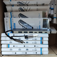 Hub multiport USB 3.0/2.0 7-en-1 en alliage d'aluminium avec logo personnalisé, type C, station d'accueil OTG en stock
