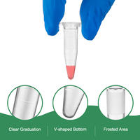 Tube à essai conique en plastique jetable de 1,5 ml avec fermeture à clip pour microcentrifugeuse, vente en gros pour laboratoire