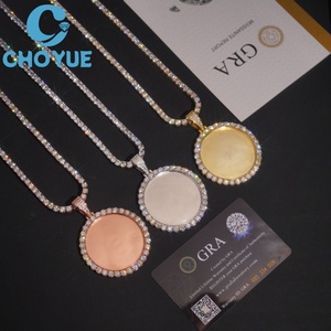 เครื่องประดับชั้นดี ลดราคาสุดฮอต สไตล์ฮิปฮอป เงินแท้ 925 ขนาด 49 มม. จี้รูปภาพพร้อมเพชรโมอิสซาไนต์ ทดสอบได้ - Product Image 3