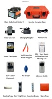 Kit complet de fusion de fibres optiques T8 FTTH avec cliveuse et dénudeur, alignement sur le cœur, temps de fusion de 7 secondes, SM MM, portable, ultra-lumière, 5 pouces