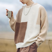 Herren Retro Pullover Winter-Sweater Hochwertig Gestrickter Kaschmir Langarm mit Fell-Fleece Locker Sitzend Designer Übergröße