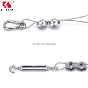 Câble de guidage lumineux extérieur 7x7 en acier recouvert de vinyle, kit de <span class=keywords><strong>suspension</strong></span> pour guirlande lumineuse en câble d'acier inoxydable - Product Image 4