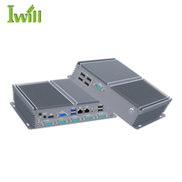 PC Mini Embedded Tanpa Kipas J3710 Grosir Murah Quad Core LPT VGA HD 8*USB 2*RJ45 LAN PC Box Industri untuk Lingkungan yang Keras