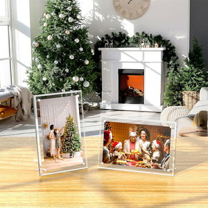 Cadres photo magnétiques en acrylique <span class=keywords><strong>transparent</strong></span> personnalisés en usine avec support Cubes cadeaux flottants <span class=keywords><strong>pour</strong></span> affichage de bureau à domicile - Product Image 2