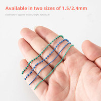 Chaîne de perles de boule colorée de 10cm avec connecteur pour accessoires de bricolage résultats de bijoux et composants pour étiquettes de chien