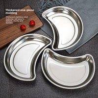 Nouveautés : Plateau de service de luxe en acier inoxydable argenté, durable, de qualité alimentaire, pour collations, 25 cm, avec logo personnalisé