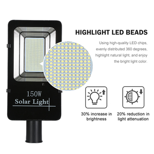 HUAPAI iluminación fábrica Venta Directa alta Lumen al aire libre de Ip65 <span class=keywords><strong>60w</strong></span> 100w 150w 200w <span class=keywords><strong>Solar</strong></span> Led <span class=keywords><strong>farola</strong></span> - Product Image 4