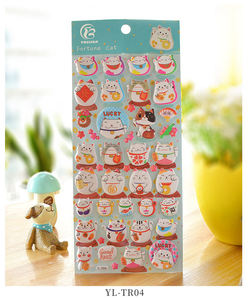 <span class=keywords><strong>Kawaii</strong></span> chat personnalisé 3D dessin animé autocollant amusant autocollant pack enfants réutilisable bulle mousse stéréo autocollant décorations auto-adhésif décalcomanies - Product Image 3