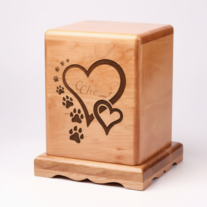 Urnes de crémation en bois faites à la main de style américain de haute qualité pour les cendres de chat et de chien Urnes funéraires en gros pour animaux de compagnie - Product Image 1