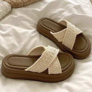Sandalias de Playa de PVC para Mujer, con Suela Gruesa, Diseño Minimalista, Inspiradas en las Vacaciones, Antideslizantes, Transpirables, para Exteriores - Product Image 2